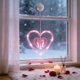 thumbnail image 4 of Lámpara De Cortina De Plástico Cortina de luces LED con forma de corazón y ventosas, 520 luces LED, ideal para San Valentín, fiestas, bodas, decoración colgante (rosa) JASKFLY, 4 of 8