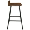 thumbnail image 3 of Curved Wooden Seat Counter Stool with Tubular Legs, Set of 2, Brown and Black- Saltoro Sherpi, 3 of 5