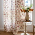 thumbnail image 3 of SpaceMuse Lovely Rose Decorative Curtains, Vintage Farmhouse Light Filtering Rose Floral Delicate Pattern for Living Room Bedroom and Dining Room Panels, 52 X 84 Inches, 3 of 6