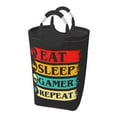 thumbnail image 1 of DouZhe 50L Rectangular Laundry Basket, Eat Sleep Gamer Repeat Gaming Prints Waterproof Foldable Laundry Hamper with Aluminum Handles, 1 of 6
