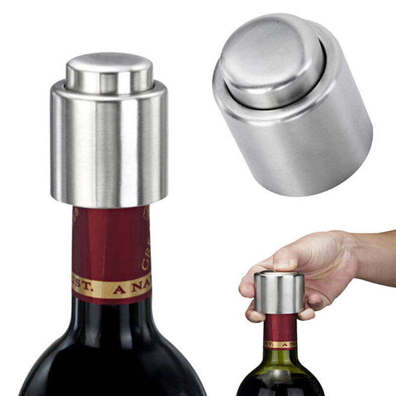 2X Stainless Steel Vacuum Sealed Red Wine Storage Bottle Stopper Plug Cap $B 