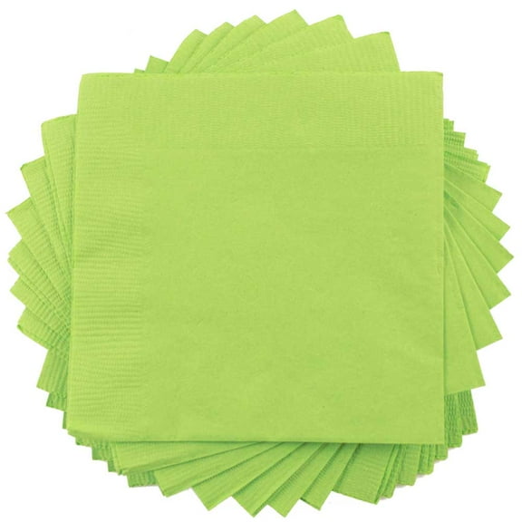 JAM Paper Bulk Small Beverage Napkins, 5x5, 480/Box, Lime Green