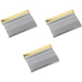 thumbnail image 2 of Set of 3 Brushed Metal Business Card Case Holders With Bar Closure Mechanism (Horizontal, Silver Gold), 2 of 4