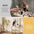 thumbnail image 2 of Coiffeuse Moderne avec Miroir DEL et Station de Recharge - 2 Tiroirs, 3 Modes d'Éclairage Réglables, Tabouret Inclus, Parfait pour le Maquillage et le Rangement de la Chambre - Blanc+or, 2 of 7