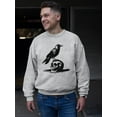 thumbnail image 2 of Raven Skull Gothic Halloween Graphic - Men's Sweatshirt, 2 of 4