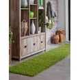 thumbnail image 3 of Rugs.com Solid Shag Collection Rug – 16 Ft Runner Grass Green Shag Rug Perfect For Hallways, Entryways, 3 of 9