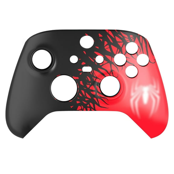 Replacement Shell for Xbox Series X & S Controller, ABS Front Shell Hard Cover Plate, DIY Faceplate with Installation Tools-Black Red