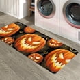 thumbnail image 6 of Horror Pumpkins Kitchen Floor Mats, Halloween Ghost Face Golden Cobweb 2 PCS Anti Fatigue Area Runner Rugs Set Black Non-Slip Bathroom Comfort Standing Mat Home Decor, 6 of 6