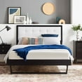 thumbnail image 2 of Platform Bed Frame, King Size, Wood, Black White, Modern Contemporary Urban Design, Bedroom Master Guest Suite, 2 of 10