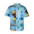 thumbnail image 3 of Easygdp Prague Ratter Dog in Bathtub Men's Hawaiian Shirts Print Lapel Short Sleeve for Beach, vacation, party, casual occasions - Small, 3 of 9