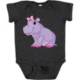 thumbnail image 3 of Inktastic Cute Purple Hippo Girls Baby Bodysuit, 3 of 5