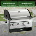 thumbnail image 3 of 30-Inch 4-Burner Propane Grill with Built-in Gas Grill Island Head, LPG/NG Convertible, 40,000BTUs and Heavy Duty 304 Stainless Steel, BBQ Outdoor Kitchen (Brand-Man Grills), 3 of 11