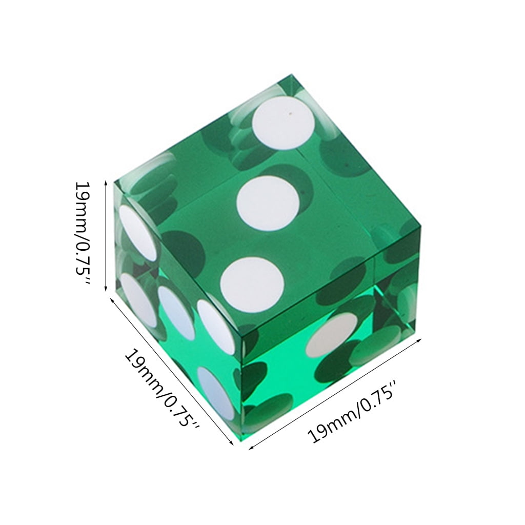 Set of 5 Acrylic Transparent six Sided D6 Casino for Sharp Straight Corners Precision Dice 19mm