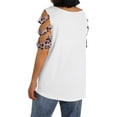 thumbnail image 4 of Wangscanis Women T-shirt, Leopard Printed Pattern Short Sleeve V-neck Tops, 4 of 7