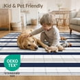 thumbnail image 4 of ODIKA 8'x10' Washable Area Rug Striped Nautical Banded Vintage Awning Stripes Plaid Gingham Flowing Dynamic for King Size Bedroom Under Bed, Master Suite, Non-Shedding, Easy Care, 4 of 7