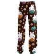 thumbnail image 4 of Fgvctg Easter Pajamas for Women Plus Size Wide Leg Sleepwear Pajama Pant Loungewear Rabbit Graphic High Waisted Pjs Fall Easter Eggs Spring Drawstring Lounge Pants with Pockets Light Purple 3XL, 4 of 5