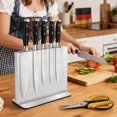 thumbnail image 6 of Magnetic Knife Block Stand Without Knives 16 Inch Silver Stainless Steel Double Sided Home Kitchen Organizer Storage Holder Board for Counter Top with Strong Magnets, 6 of 6
