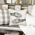 thumbnail image 3 of Halloween Skull Decorative Pillow Covers Cotton Linen Vintage Skeleton Hand Hug You Wicked Scary October 31 Halloween Home Sofa Couch Decor Throw Pillow Cases 20x20 Inch, White, 3 of 6