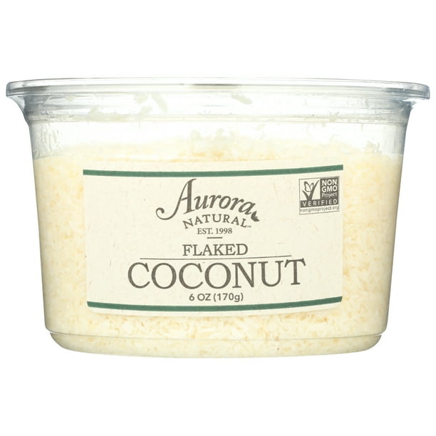 Aurora Natural Products Flaked Coconut, 6 Oz, Pack Of 12