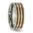 thumbnail image 4 of Chisel Titanium Polished Brown Enamel Striped 8mm Flat Band, 4 of 6