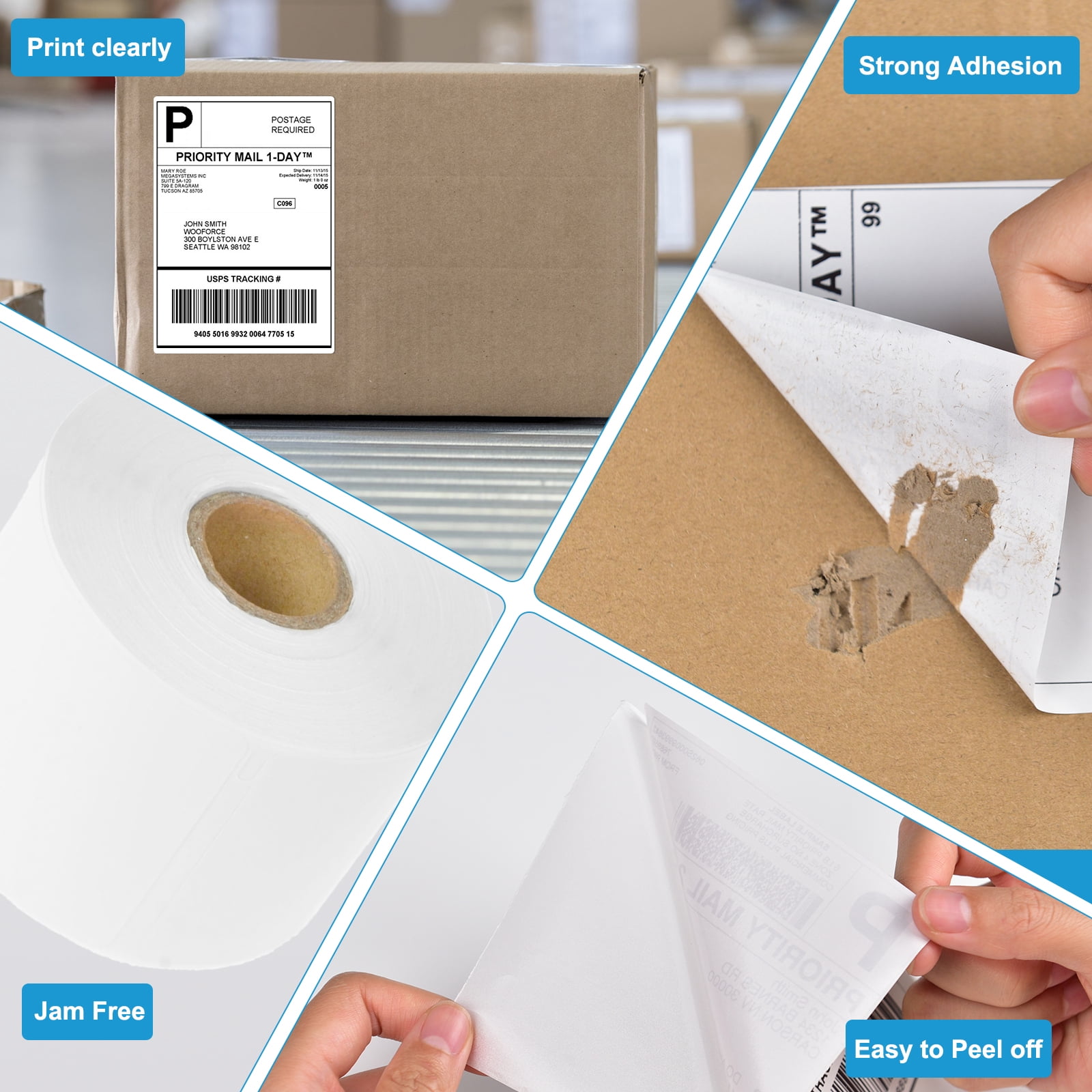 NineLeaf 10 Rolls Compatible for DYMO 30256 2-5/16 in x 4 in Shipping Address Barcode Labels, 300 Labels Per Roll