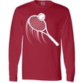 thumbnail image 3 of Inktastic Swinging Tennis Racket Long Sleeve T-Shirt, 3 of 5