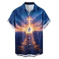 thumbnail image 4 of Yaoyar Mens Casual Holiday Collared Shirts Christian Cross Hawaiian Shirt Funny Short Sleeve Shirts Jesus Button Down Shirt Summer, 4 of 6
