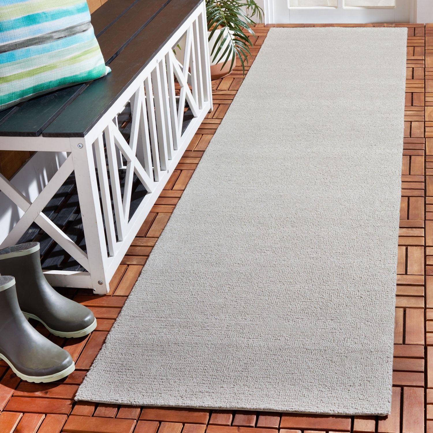 SAFAVIEH Outdoor Microloop Garrett Tapis Intérieur/Extérieur Uni