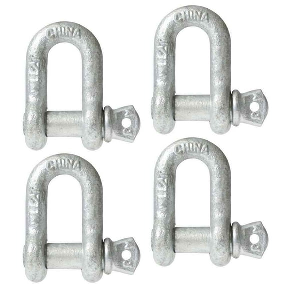 Chain Shackle - Screw Pin 3/4" Steel - 4-3/4 Ton - 4 Pack