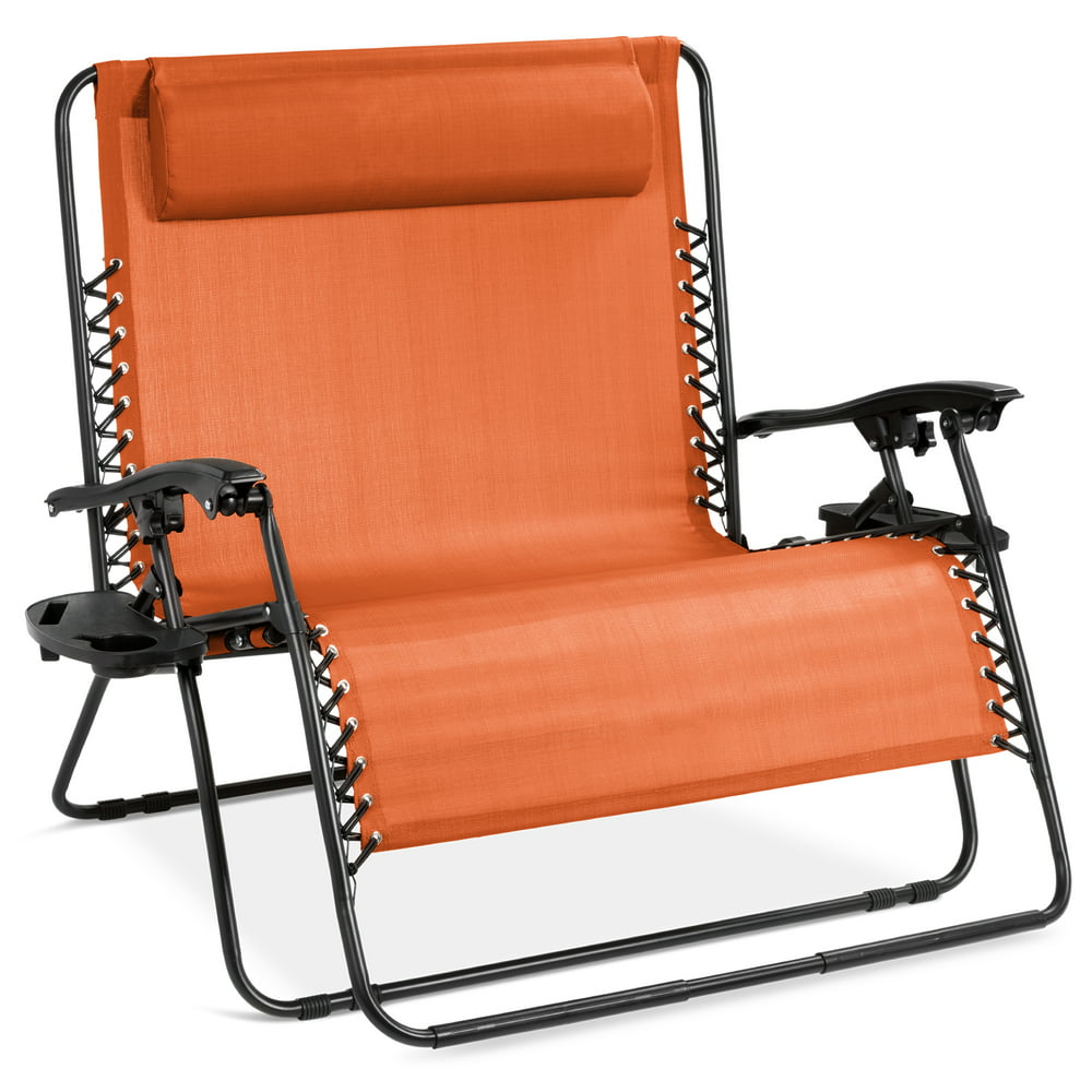 Best Choice Products 2 Person Double Wide Outdoor Folding Zero Gravity Chair Patio Lounger W