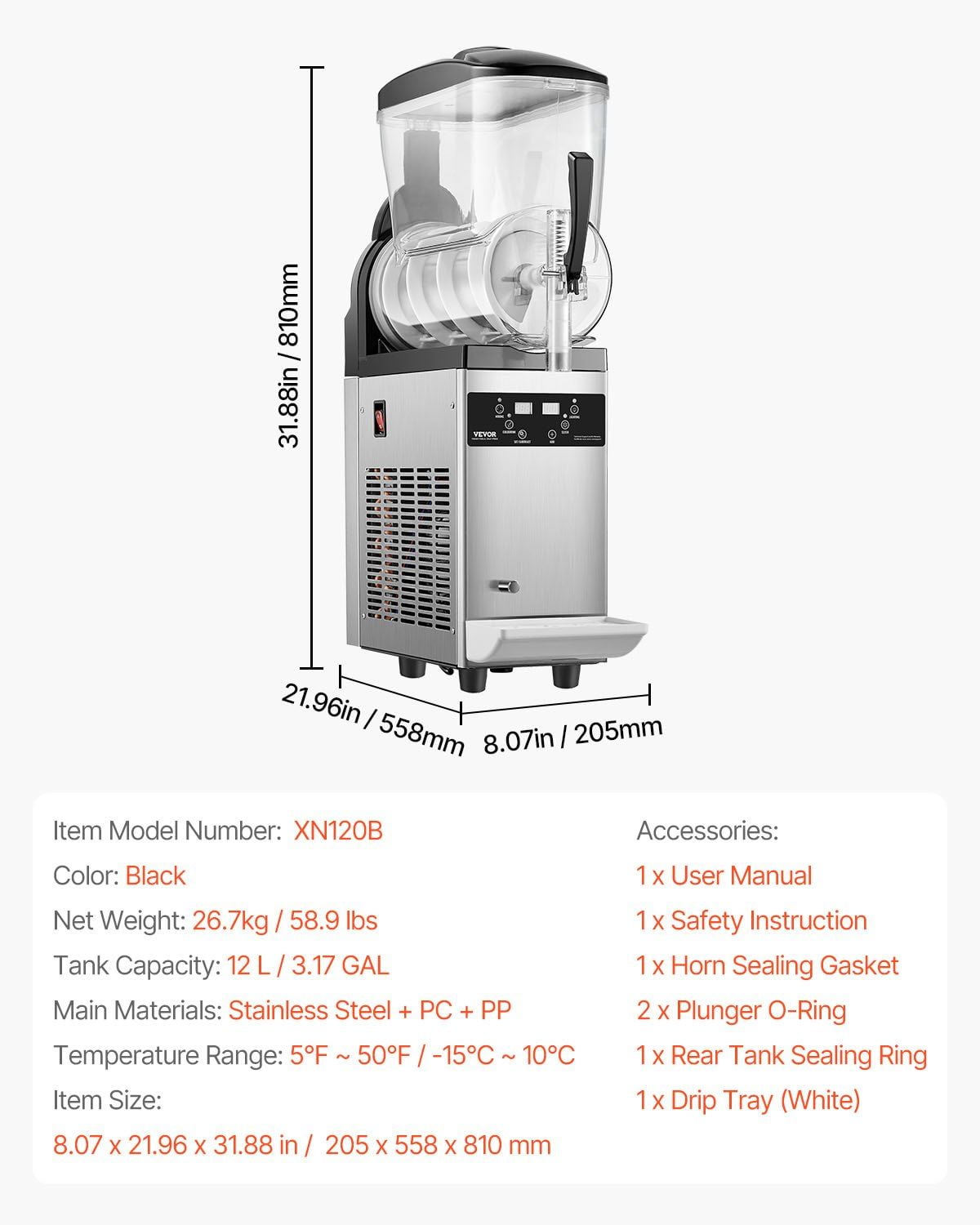 12L Slushy Machine Commercial Grade - Margarita, Smoothie & Frozen Drink Maker