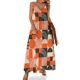 thumbnail image 2 of Bright Color Block Dress Geometric Aesthetic Bohemia Long Dresses Spring Vintage Maxi Dress Graphic Vestidos Gift Idea, 2 of 7