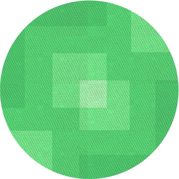 Ahgly Company Indoor Round Patterned Neon Green Area Rugs, 6' Round