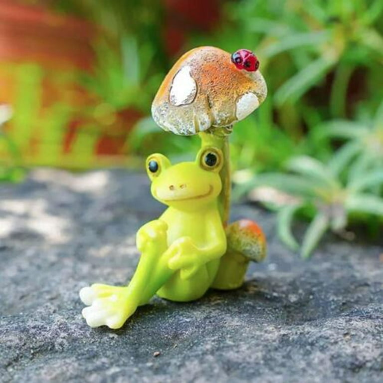 Miniature Fairy Garden Frog Mushroom Fish Tank Ornament Swimming
