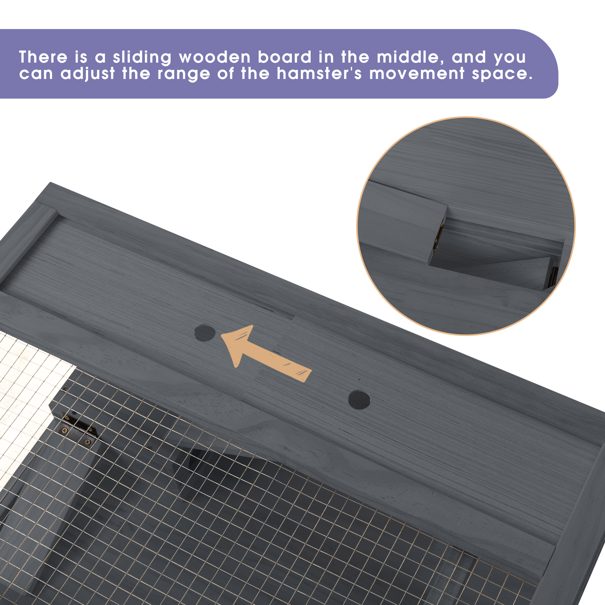 COZIWOW 2-Tiers Wood Hamster Cage with Hideouts, Ramps, Acrylic Window, Door Access for Small Animals, Gray