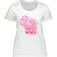 thumbnail image 3 of Inktastic Wisconsin Silhouette Mandala Women's Plus Size T-Shirt, 3 of 5