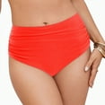 thumbnail image 3 of Kedxroy Women's High Waisted Swim Bottoms Swimsuit Full Coverage Bikini Bottoms(Watermelon Red,M), 3 of 9