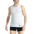 thumbnail image 2 of adidas Camiseta interior para hombre, paquete de 2 - Ergonomic Tank Top 2PK, Active Flex Cotton, sin mangas, lisa Blanco 2XL (XX-Large), 2 of 6