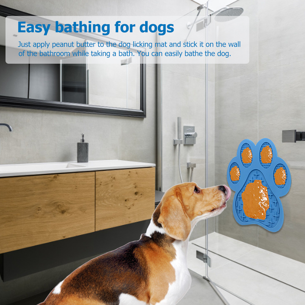 Dog Lick Pad Pet Bathing Distraction Pads Silicone Slow Feeder Lick Mat with Strong Suction for