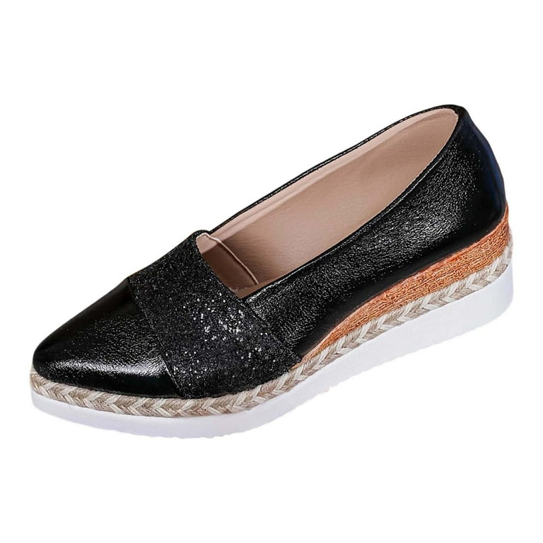 Casual On Shoes for Women with Memory Foam Comfort On Woven Platform  Espadrille Casual Shoes Breathable Mesh Lightweight Comfortable Walking  Footwear