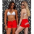 thumbnail image 3 of LIFEGUARD Women's Vintage Washed Look Red Denim High Waisted Shorts (XS (0/2)), 3 of 6