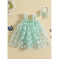 thumbnail image 2 of Diconna Toddler Baby Girls Butterfly Bodysuit Dress Layered Tulle Romper Dress Skirt Princess Birthday Cake Dress, 2 of 8