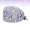 1PC Pure Cotton Printed Cap Hairdresser Hats Physician Nurse Breathable Sweat Absorbing Cap (Panda Style)