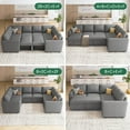 thumbnail image 6 of HONBAY Modular Sectional Sleeper Storage Sofa, Loveseat, Grey, 6 of 6