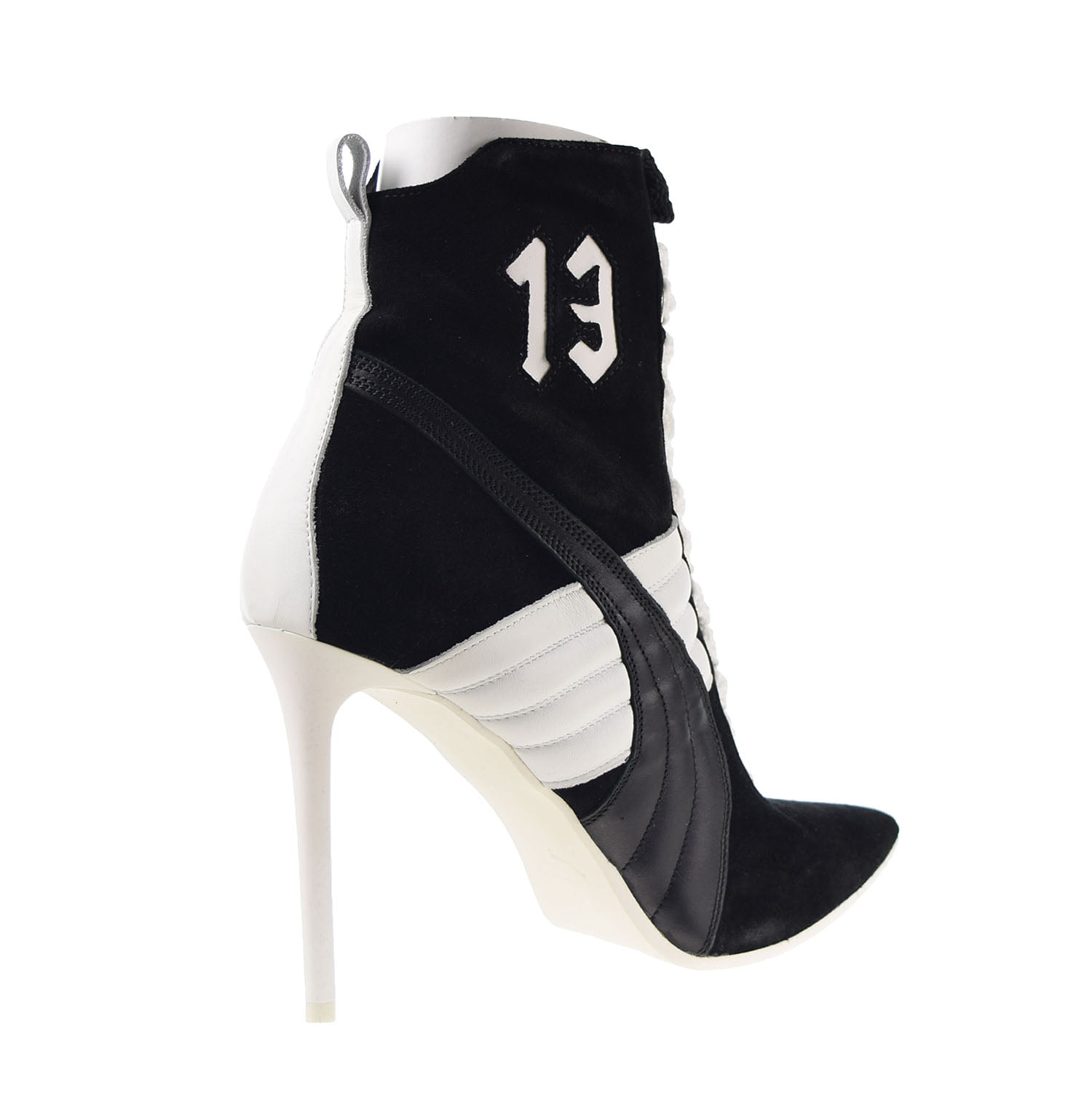 Puma High Heel Suede Rihanna Women's Shoes Black-White 363706-01 -