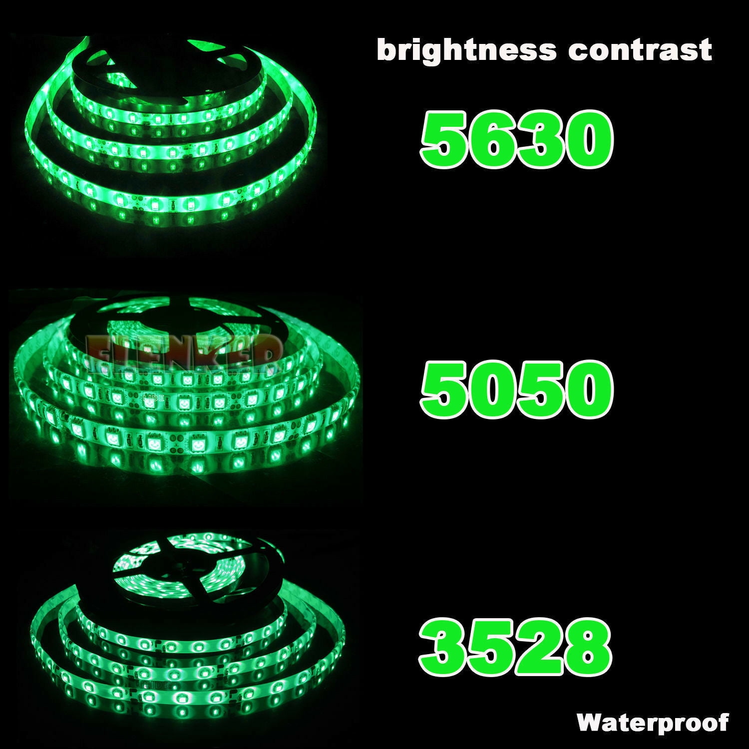 bjærgning Intermediate svag 5M 300 LED Strip Light 3528 5050 5630 SMD RGB Ribbon Tape Roll Waterproof  DC 12V - Walmart.com