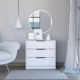 thumbnail image 3 of Trent Home Commode Moderne à 3 Tiroirs en Bois d'Ingénierie en Blanc, 3 of 7