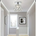 thumbnail image 2 of Semi Flush Mount Crystal Ceiling Light, Chrome Metal Cage with Clear Crystal Spheres, Easy Installation for Bedroom Bathroom (Small), 2 of 5