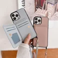thumbnail image 2 of Crossbody Leather Wallet Cards Solt Case For iPhone 14 15 Pro Max 15Plus 13 12 11 long Lanyard Bag Pocket Lichee Pattern Cover LUHAN, 2 of 6
