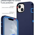 thumbnail image 4 of Apple iPhone 15 / iPhone 14 / iPhone 13 Case Shockproof Dust/Drop Proof 3 in 1 Full Body Rugged Heavy Duty Durable Cover 6.1" Navy, 4 of 8